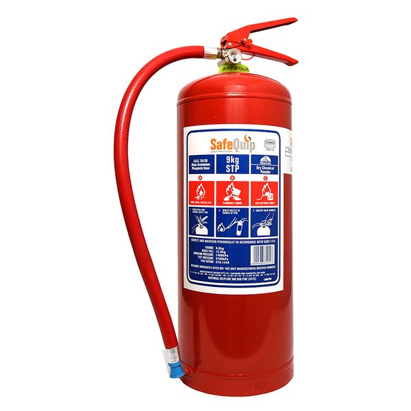 SafeQuip 9kg DCP ABC dry chemical powder fire extinguisher