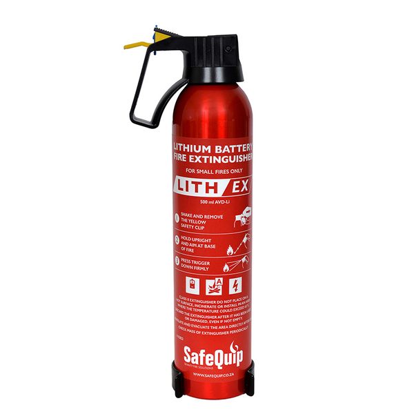 SafeQuip Lith-Ex 500ml lithium battery fire extinguisher for small fires